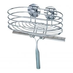 WENKO Étagère murale avec raclette Butono - Acier inoxydable - Chrome