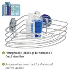 WENKO Étagère d’angle Turbo-Loc Butono - Acier inoxydable - Chrome -Accessoires de salle de bain Soldes 1000271120 210608 11132800039 DETAILS P000000001000271120