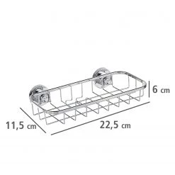 WENKO Panier de rangement Bovino Power-Loc - Acier inoxydable / Matière plastique - Argenté -Accessoires de salle de bain Soldes 1000271123 210608 11135100061 SKETCH DETAILS P000000001000271123 sketch