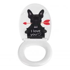 WENKO Siège WC premium Guilty Dog - Acier inoxydable / Duroplast - Multicolore -Accessoires de salle de bain Soldes 1000271124 210608 11143700113 DETAILS P000000001000271124