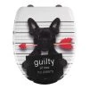 WENKO Siège WC premium Guilty Dog - Acier inoxydable / Duroplast - Multicolore