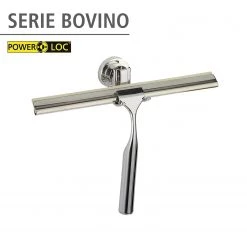 WENKO Raclette de douche Power-Loc Bovino - Acier inoxydable / Matière plastique - Argenté -Accessoires de salle de bain Soldes 1000271125 210608 11131900029 DETAILS P000000001000271125