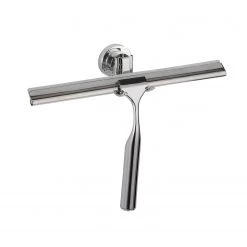 WENKO Raclette de douche Power-Loc Bovino - Acier inoxydable / Matière plastique - Argenté