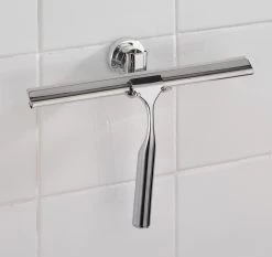 WENKO Raclette de douche Power-Loc Bovino - Acier inoxydable / Matière plastique - Argenté -Accessoires de salle de bain Soldes 1000271125 210608 11151400155 MOOD DETAILS P000000001000271125 mood