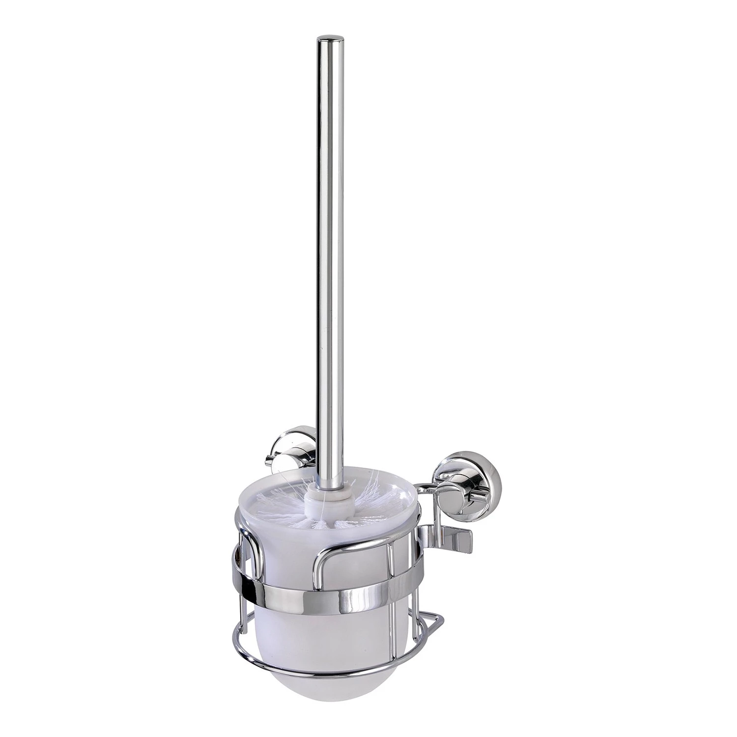 WENKO Ensemble WC mural Sion avec Power-Loc - Acier inoxydable / Matière plastique - Argenté 1 WENKO Ensemble WC mural Sion avec Power-Loc - Acier inoxydable / Matière plastique - Argenté