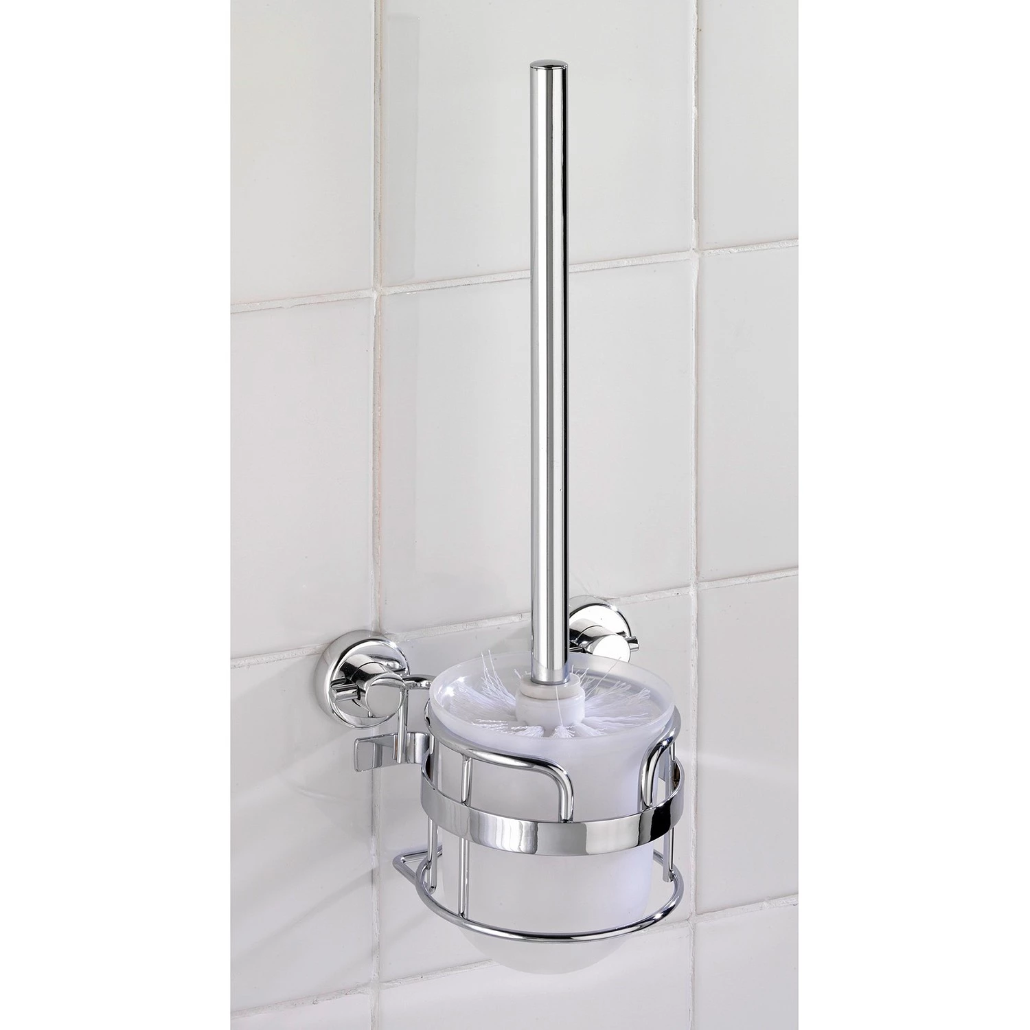 WENKO Ensemble WC mural Sion avec Power-Loc - Acier inoxydable / Matière plastique - Argenté 2 WENKO Ensemble WC mural Sion avec Power-Loc - Acier inoxydable / Matière plastique - Argenté – Image 2