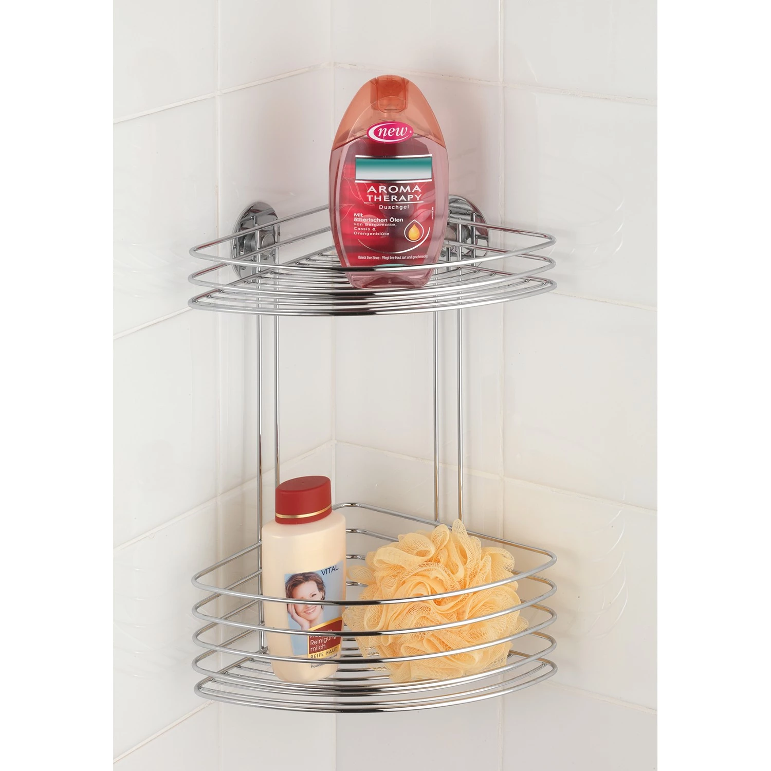 WENKO Étagère d’angle Turbo-Loc Butono - Acier inoxydable - Chrome 5 WENKO Étagère d’angle Turbo-Loc Butono - Acier inoxydable - Chrome – Image 5