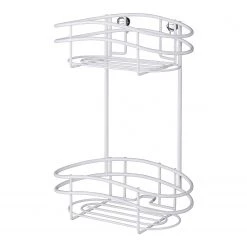 WENKO Étagère murale Classic Plus II - Acier inoxydable - Blanc