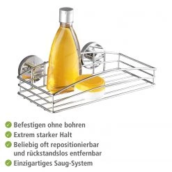 WENKO Étagère murale Vacuum-Loc - Acier inoxydable - Chrome 8 WENKO Étagère murale Vacuum-Loc - Acier inoxydable - Chrome -Accessoires de salle de bain Soldes 1000271146 210608 11151900160 DETAILS P000000001000271146