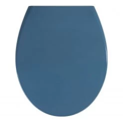 WENKO Siège WC premium Samos - Acier inoxydable / Duroplast - Bleu