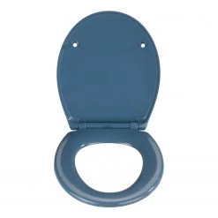 WENKO Siège WC premium Samos - Acier inoxydable / Duroplast - Bleu -Accessoires de salle de bain Soldes 1000271147 210608 11160400209 DETAILS P000000001000271147