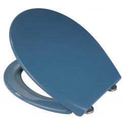 WENKO Siège WC premium Samos - Acier inoxydable / Duroplast - Bleu -Accessoires de salle de bain Soldes 1000271147 210608 11160700212 DETAILS P000000001000271147