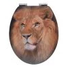 WENKO Siège WC Lion - MDF (panneau de fibres à densité moyenne) brossé - Marron doré