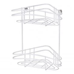 WENKO Porte-savon d’angle double Classic Plus - Acier inoxydable - Blanc