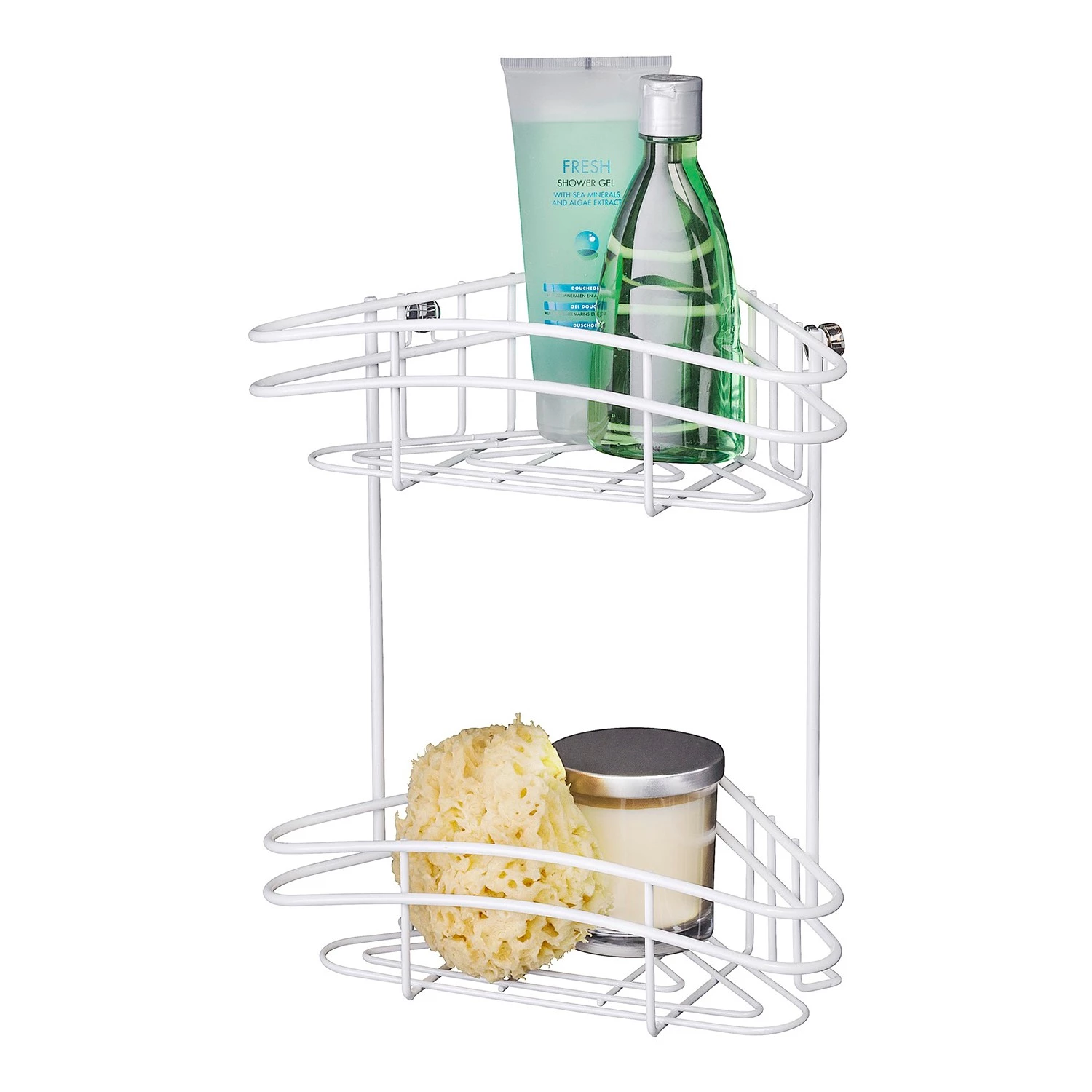 WENKO Porte-savon d’angle double Classic Plus - Acier inoxydable - Blanc 3 WENKO Porte-savon d’angle double Classic Plus - Acier inoxydable - Blanc – Image 3