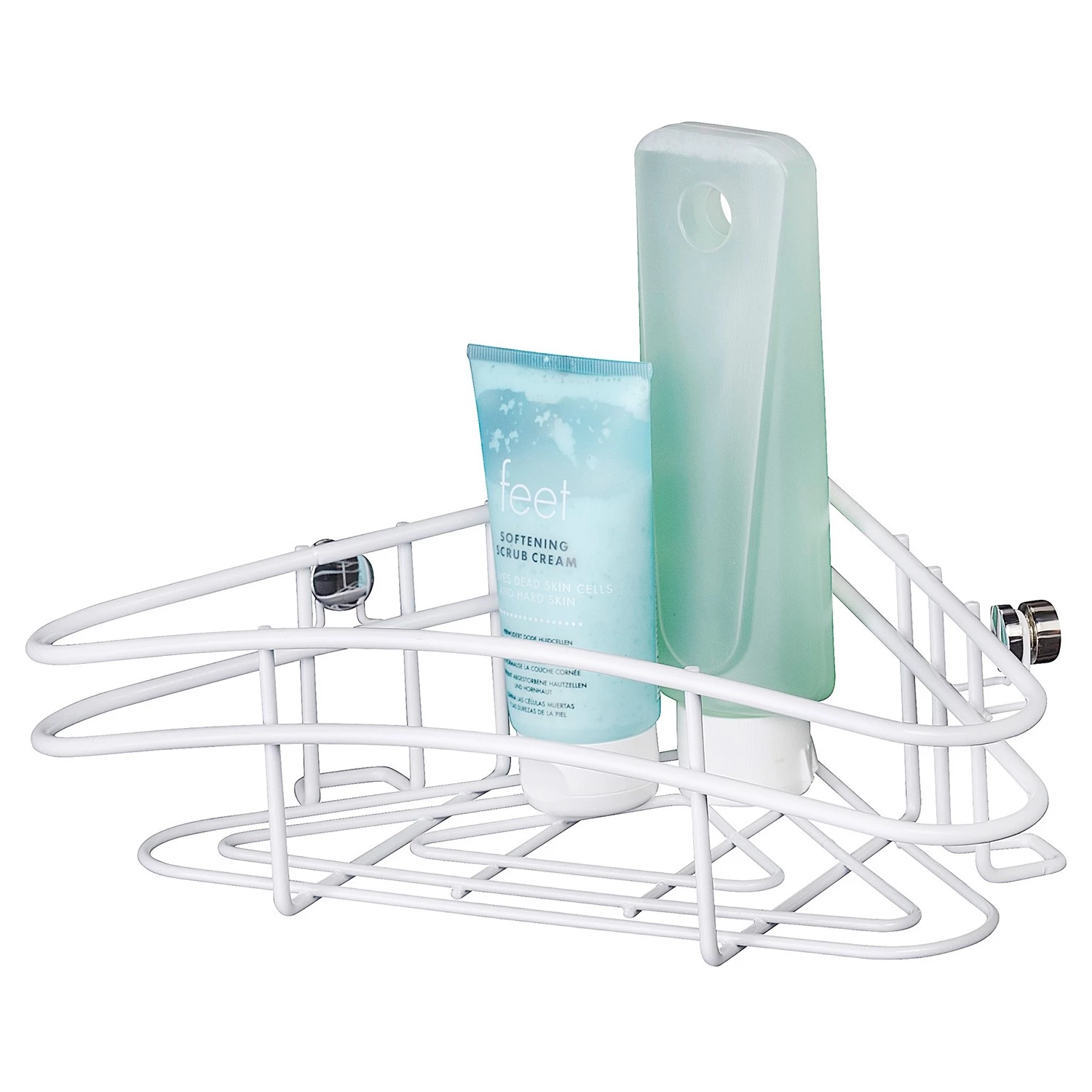 WENKO Étagère d’angle Classic Plus II - Acier inoxydable - Blanc 2 WENKO Étagère d’angle Classic Plus II - Acier inoxydable - Blanc – Image 2