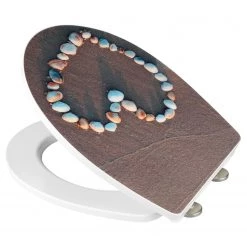 WENKO Siège WC premium Heartbeach - Acier inoxydable / Duroplast - Blanc -Accessoires de salle de bain Soldes 1000271156 210608 11172700302 DETAILS P000000001000271156