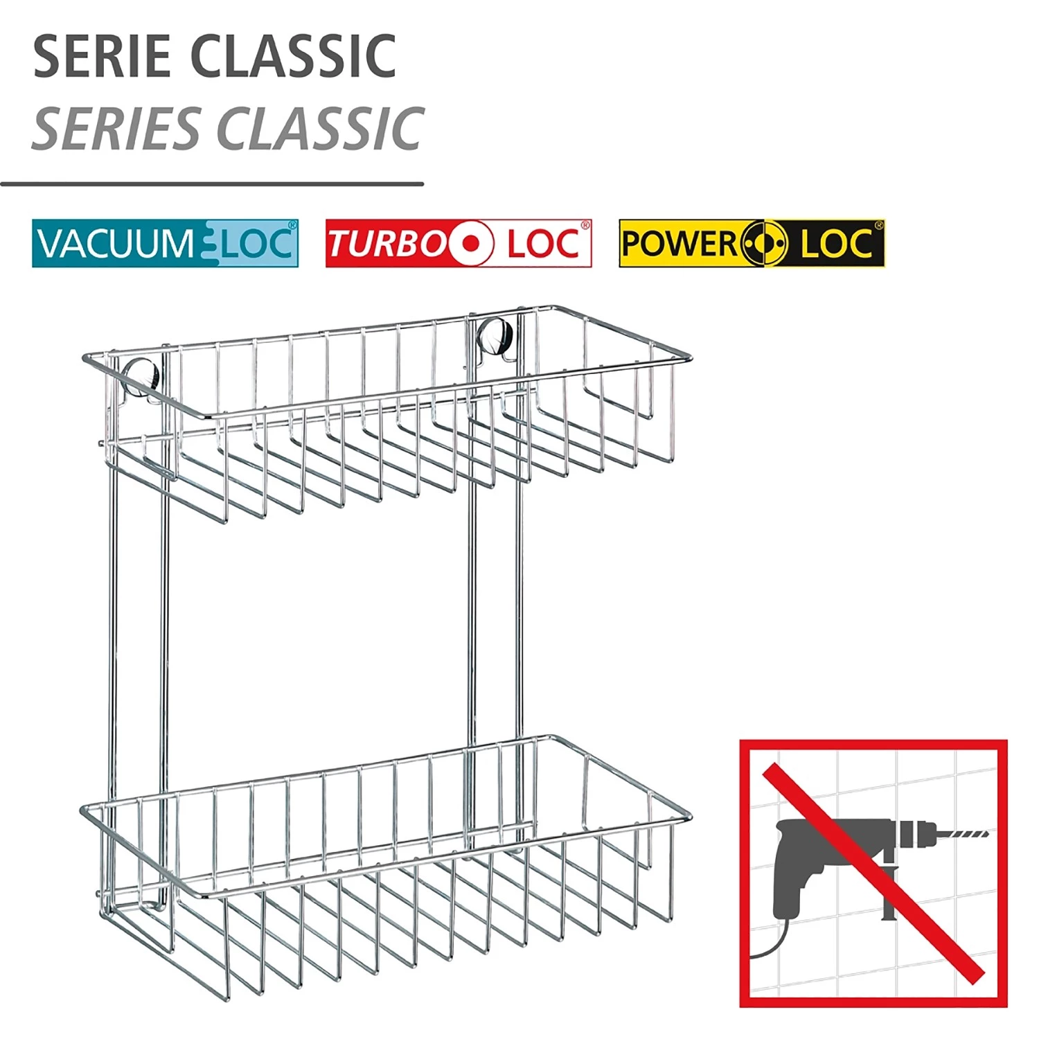 WENKO Étagère murale Classic Acier - Acier inoxydable - Chromé 5 WENKO Étagère murale Classic Acier - Acier inoxydable - Chromé – Image 5