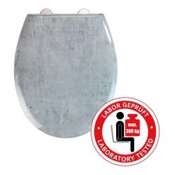 WENKO Siège WC premium Concrete - Acier inoxydable / Duroplast - Gris -Accessoires de salle de bain Soldes 1000271168 210608 11190500414 DETAILS P000000001000271168