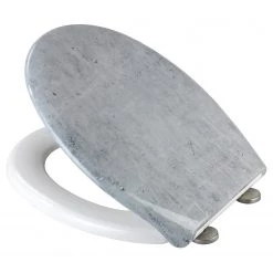 WENKO Siège WC premium Concrete - Acier inoxydable / Duroplast - Gris -Accessoires de salle de bain Soldes 1000271168 210608 11192400437 DETAILS P000000001000271168