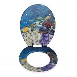 WENKO Siège WC Fish - MDF (panneau de fibres à densité moyenne) - Multicolore -Accessoires de salle de bain Soldes 1000271171 210608 11191000421 DETAILS P000000001000271171