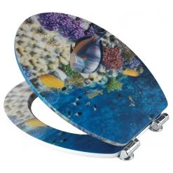 WENKO Siège WC Fish - MDF (panneau de fibres à densité moyenne) - Multicolore -Accessoires de salle de bain Soldes 1000271171 210608 11191700430 DETAILS P000000001000271171