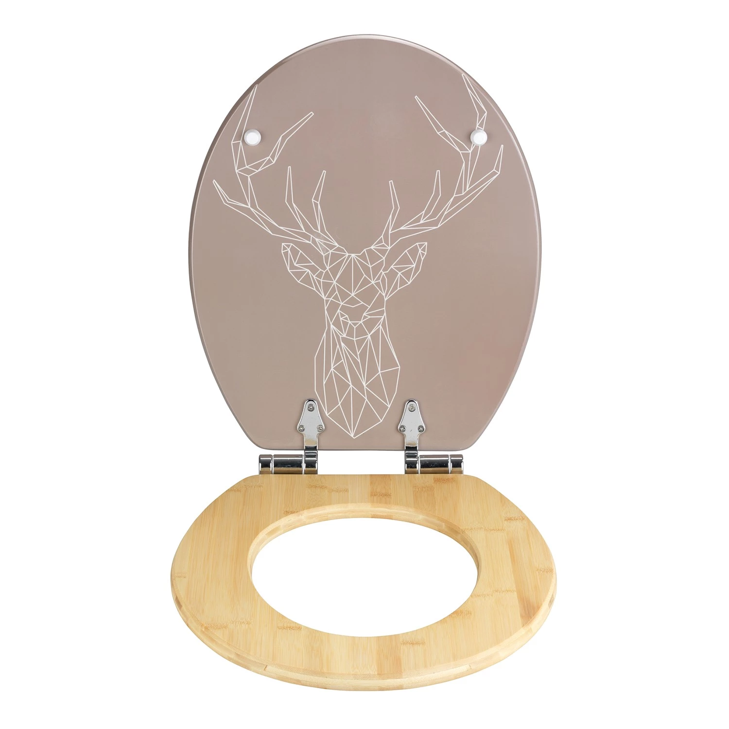 WENKO Siège WC premium Stag - MDF (panneau de fibres à densité moyenne) - Marron 2 WENKO Siège WC premium Stag - MDF (panneau de fibres à densité moyenne) - Marron – Image 2