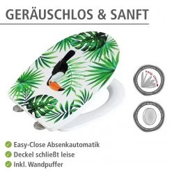 WENKO Siège WC premium Tucan High Gloss - Acier inoxydable - Multicolore -Accessoires de salle de bain Soldes 1000271185 210608 11200700486 DETAILS P000000001000271185