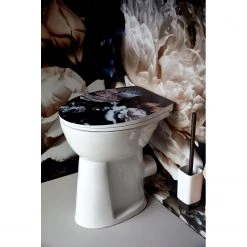 WENKO Siège WC premium Peony - Acier inoxydable / Polyester PVC - Multicolore -Accessoires de salle de bain Soldes 1000271186 210608 11203000511 MOOD DETAILS P000000001000271186 mood