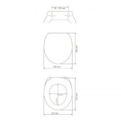 WENKO Siège WC premium Pugy - Acier inoxydable / Duroplast - Noir / Blanc -Accessoires de salle de bain Soldes 1000271187 210608 11191200424 SKETCH DETAILS P000000001000271187 sketch
