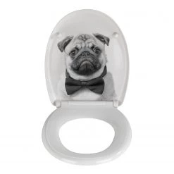 WENKO Siège WC premium Pugy - Acier inoxydable / Duroplast - Noir / Blanc -Accessoires de salle de bain Soldes 1000271187 210608 11211000557 DETAILS P000000001000271187