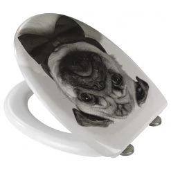 WENKO Siège WC premium Pugy - Acier inoxydable / Duroplast - Noir / Blanc -Accessoires de salle de bain Soldes 1000271187 210608 11211900568 DETAILS P000000001000271187