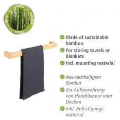 WENKO Porte-serviettes Bambusa - Bambou - Naturel - Largeur : 60 cm -Accessoires de salle de bain Soldes 1000271193 210608 11201400493 DETAILS P000000001000271193