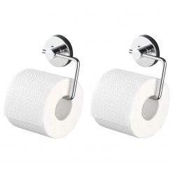 WENKO Porte papier toilette Milazzo (lot de 2) - Acier inoxydable - Chrome