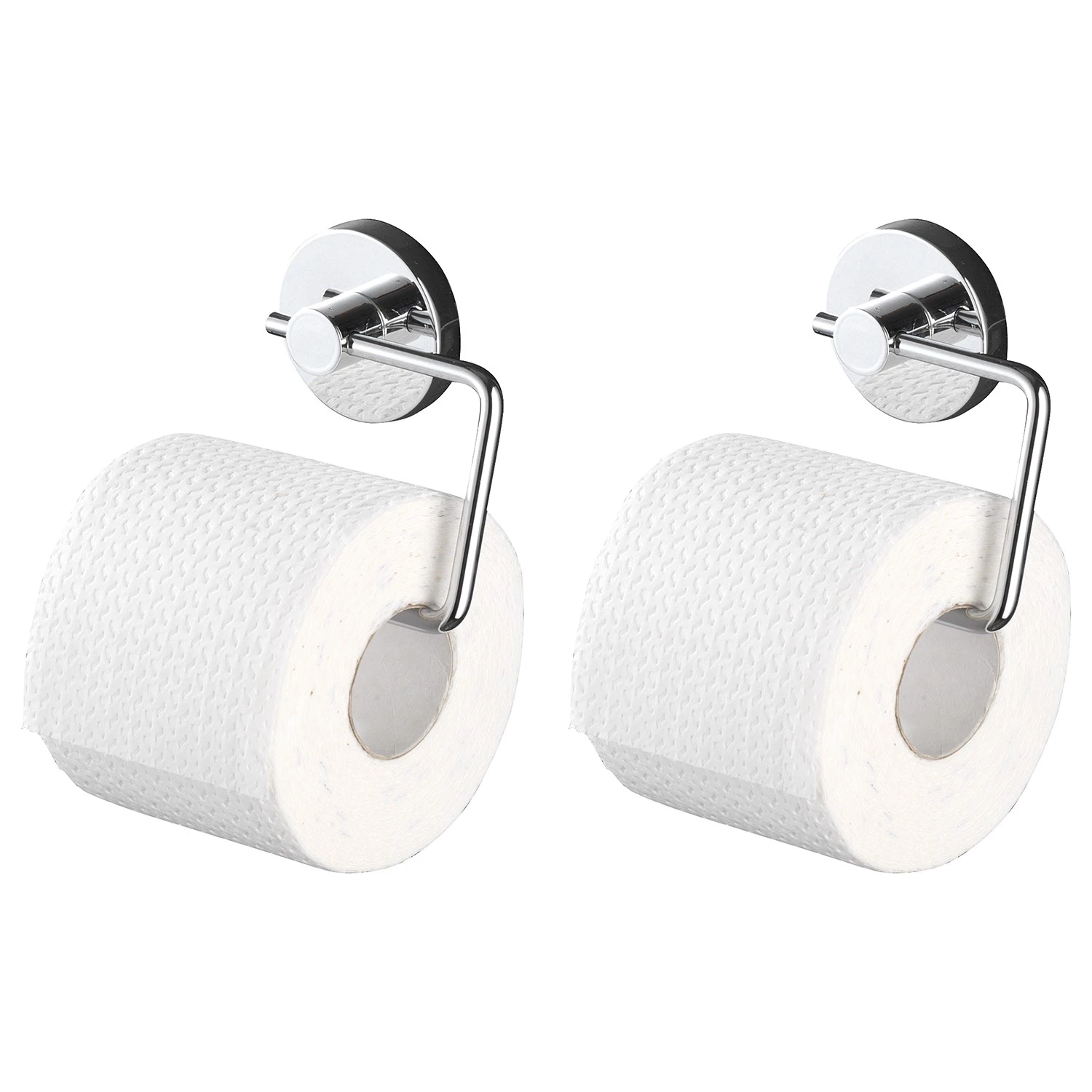 WENKO Porte papier toilette Milazzo (lot de 2) - Acier inoxydable - Chrome 1 WENKO Porte papier toilette Milazzo (lot de 2) - Acier inoxydable - Chrome