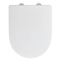 WENKO Siège de WC Exclusive Nr. 10 - Acier inoxydable / Duroplast - Blanc