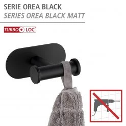 WENKO Patère Duo Orea - acier inoxydable - Noir -Accessoires de salle de bain Soldes 1000271210 210608 11230400686 DETAILS P000000001000271210