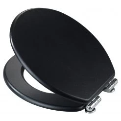 WENKO Siège WC Cuero - MDF (panneau de fibres à densité moyenne) - Noir -Accessoires de salle de bain Soldes 1000271213 210608 11242600773 DETAILS P000000001000271213