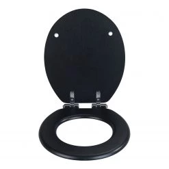 WENKO Siège WC Cuero - MDF (panneau de fibres à densité moyenne) - Noir -Accessoires de salle de bain Soldes 1000271213 210608 11245200798 DETAILS P000000001000271213