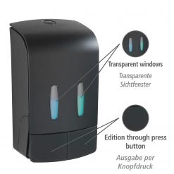 WENKO Distributeur de désinfectant Tartas - Matière plastique ABS - Noir -Accessoires de salle de bain Soldes 1000271221 210608 11260800869 DETAILS P000000001000271221