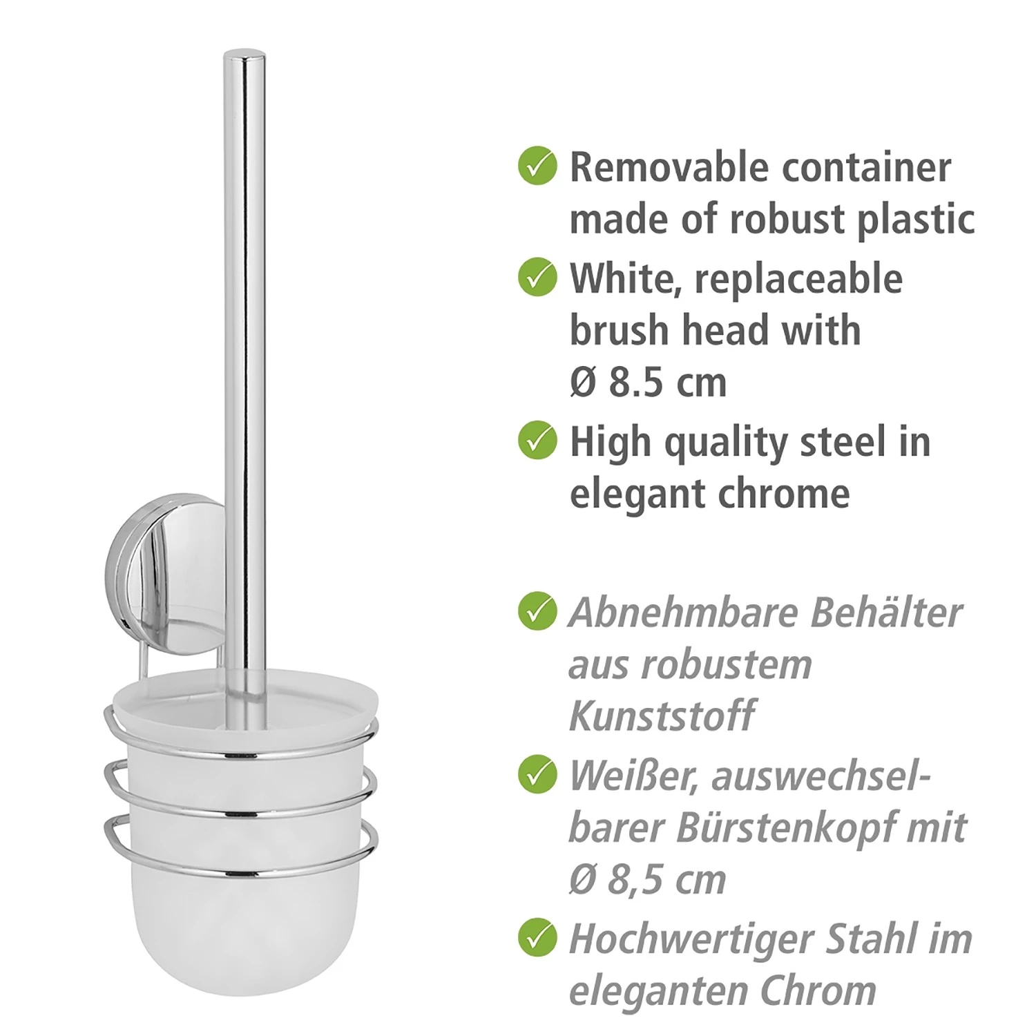 WENKO Ensemble WC Osimo Plus - Acier inoxydable / Polyéthylène - Chrome 4 WENKO Ensemble WC Osimo Plus - Acier inoxydable / Polyéthylène - Chrome – Image 4