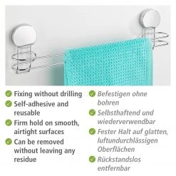 WENKO Porte-serviettes Osimo Plus - Acier inoxydable / Polyéthylène - Chrome -Accessoires de salle de bain Soldes 1000271230 210608 11263400896 DETAILS P000000001000271230