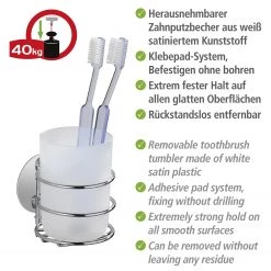 WENKO Distributeur et verre à dents Butono - Acier inoxydable / Polypropylène - Blanc 8 WENKO Distributeur et verre à dents Butono - Acier inoxydable / Polypropylène - Blanc -Accessoires de salle de bain Soldes 1000271233 210608 11240700753 DETAILS P000000001000271233