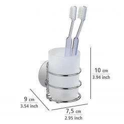 WENKO Distributeur et verre à dents Butono - Acier inoxydable / Polypropylène - Blanc 10 WENKO Distributeur et verre à dents Butono - Acier inoxydable / Polypropylène - Blanc -Accessoires de salle de bain Soldes 1000271233 210608 11243900786 SKETCH DETAILS P000000001000271233 sketch