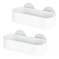 WENKO Étagères murales Osimo (lot de 2) - Plastique (PET) / Polypropylène - Blanc