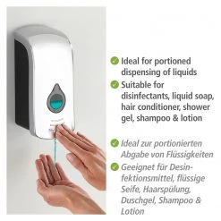 WENKO Distributeur de désinfectant Ranera - Matière plastique ABS - Chrome - 10 x 10 cm -Accessoires de salle de bain Soldes 1000271242 210608 11233300716 DETAILS P000000001000271242