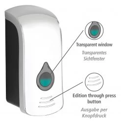 WENKO Distributeur de désinfectant Ranera - Matière plastique ABS - Chrome - 10 x 10 cm -Accessoires de salle de bain Soldes 1000271242 210608 11234100726 DETAILS P000000001000271242