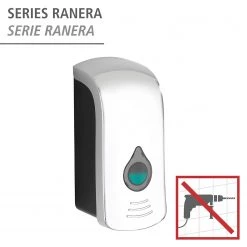 WENKO Distributeur de désinfectant Ranera - Matière plastique ABS - Chrome - 10 x 10 cm -Accessoires de salle de bain Soldes 1000271242 210608 11234700733 DETAILS P000000001000271242