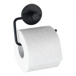 WENKO Porte papier toilette Milazzo Vacuum-Loc - Acier inoxydable - Noir