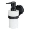 WENKO Distributeur de savon Static-Loc Pavia - Acier inoxydable / ABS - Noir